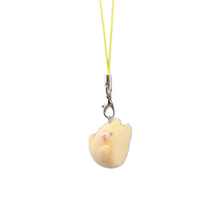 Wholesale 3D Flocked Resin Chick Keychain Charm