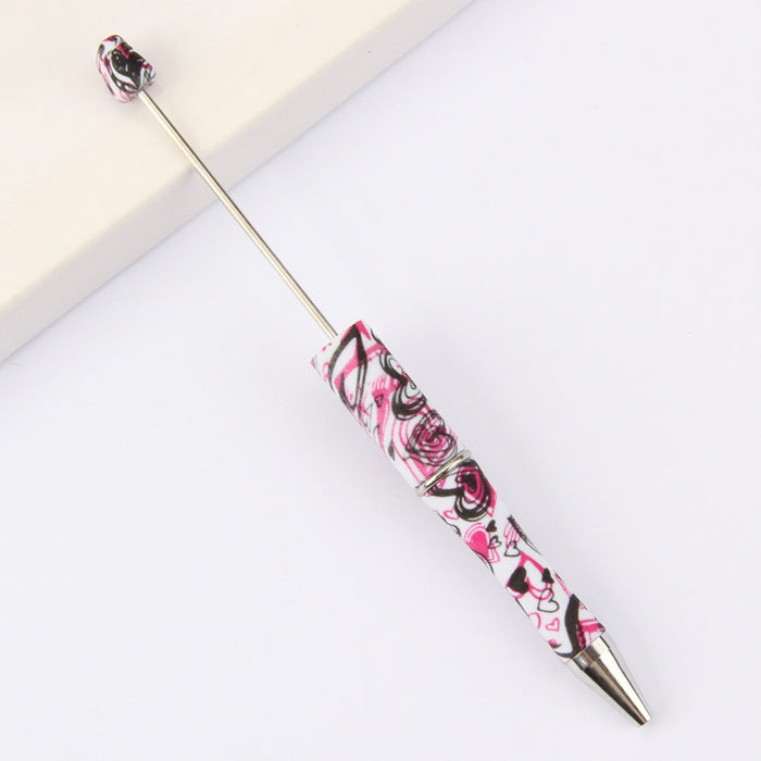 Wholesale DIY Beadable Pens  Cow Leopard Print  DIY for Beaded Plastic Pen JDC-PN-JinBN001