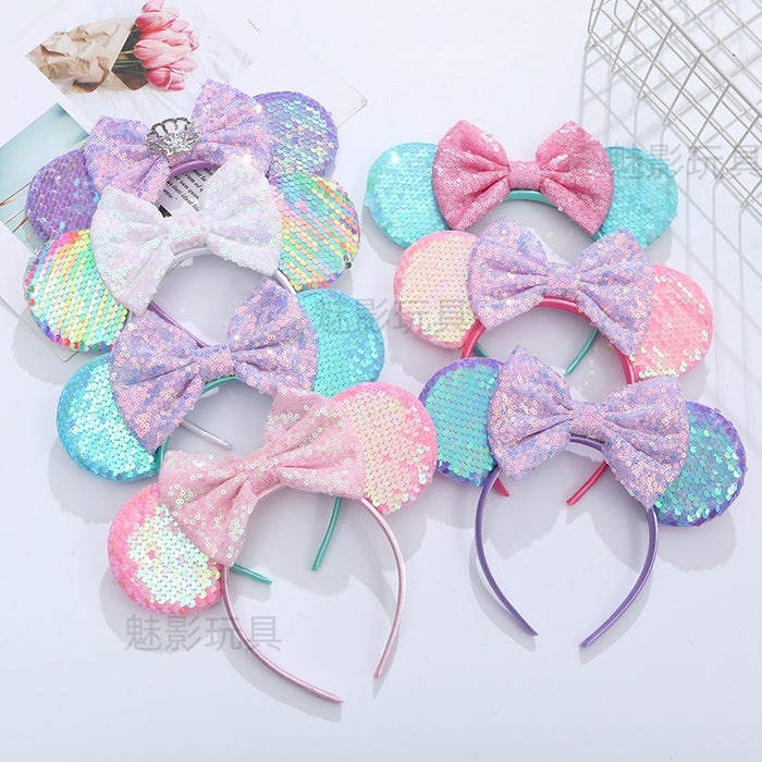 Wholesale Sequin Cartoon Bow Headband JDC-HD-MeiY012