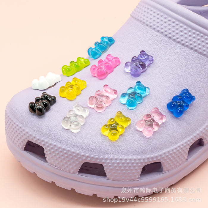 Wholesale Creative Transparent Acrylic Light Color Transparent Bear DIY Shoes Flower Shoes Buckle Accessories Accessories