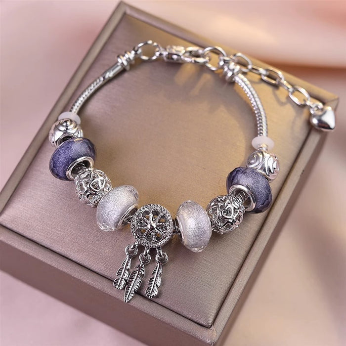 Wholesale Dream Catcher Beaded Alloy Bracelet JDC-BT-RanYan002