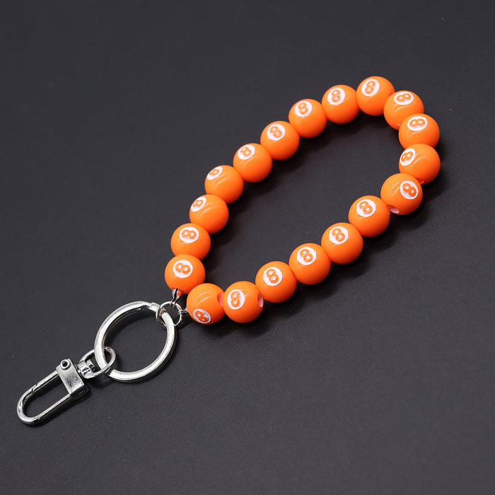 Wholesale Alloy Door Buckle Black 8 Dice Lanyard Ins Phone Chain Keychain Pendant Bag Water Bottle Lanyard Accessory
