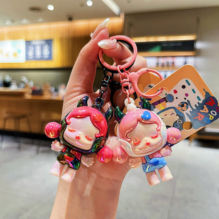 Wholesale Creative Electroplating Dreamy Girl Keychain Cute Cartoon Couple Bag Pendant