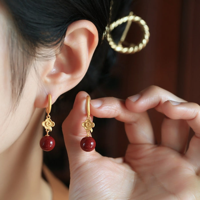 Wholesale Red Light Luxury Retro Earrings