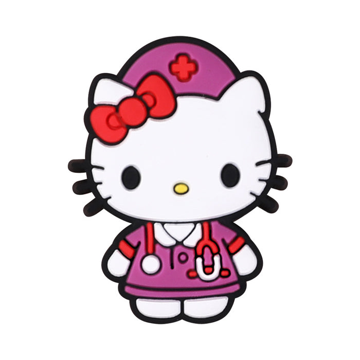 Wholesale 20pcs Silicone Beads Cute Cartoon Nurse Jewelry Straight Beads All-match DIY Accessories Dropping Glue Beads