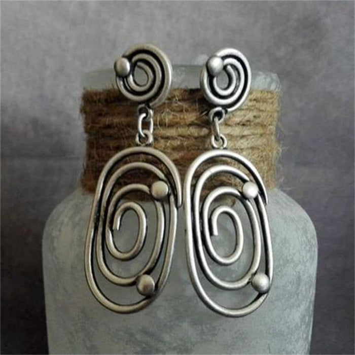 Wholesale Gypsy spiral design earrings retro geometric personality earrings
