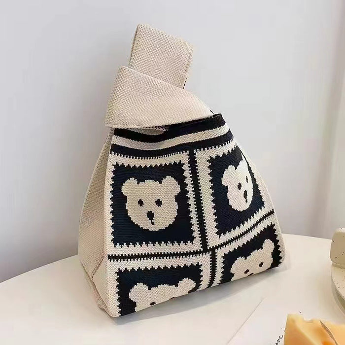 Wholesale Polyester Knitted Cartoon Knitted Shoulder Handbag JDC-HB-Shec002