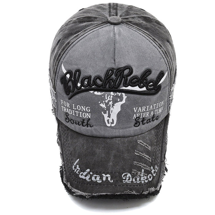 Wholesale Vintage Embroidered Letter Washed Distressed Baseball Cap