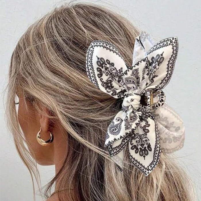 Wholesale Double-sided Cashew Flower Love Clip Bow Hair Clips JDC-HC-Zhenr004