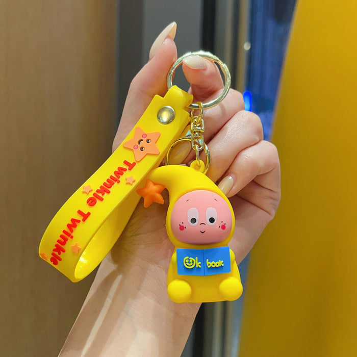 Wholesale PVC Flocked Star Character Keychain Bag Charm Decorative Gift Accessory For Wedding Party