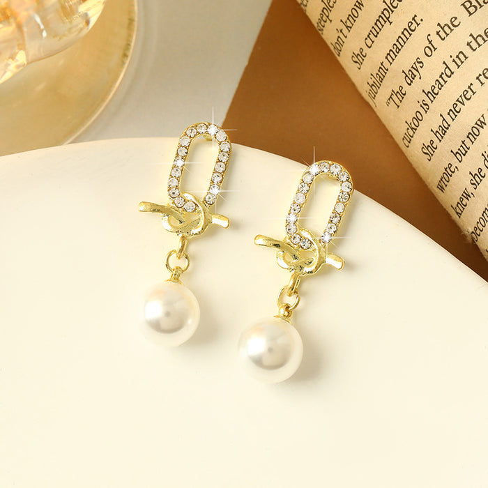 Wholesale Crystal tassel earrings with white floral ball pendants