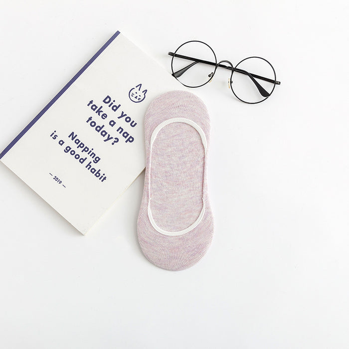 Wholesale Shallow mouth silicone anti slip invisible socks casual shallow mouth cotton bottom women's socks