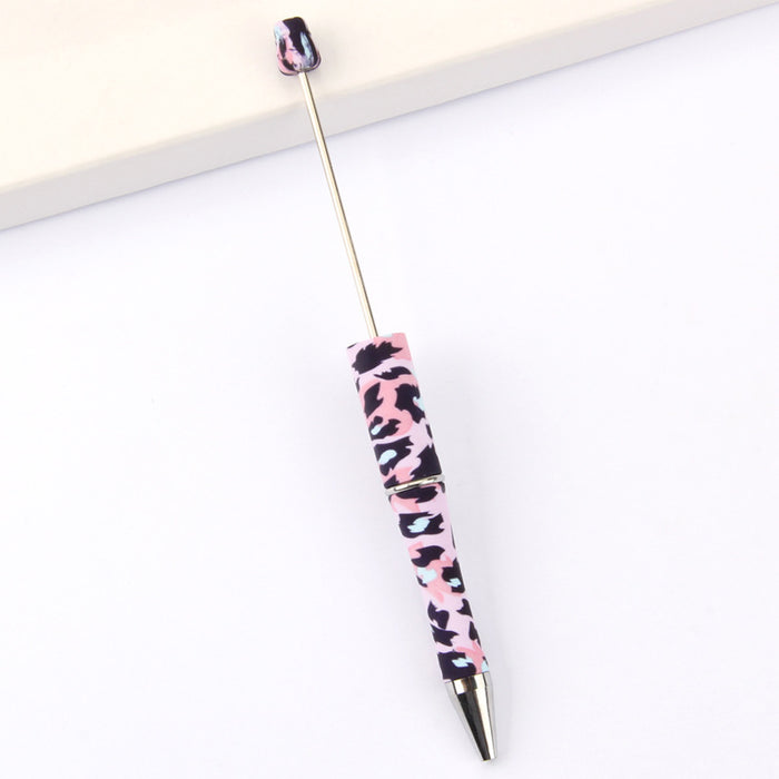 Wholesale DIY Beadable Pens  Cow Leopard Print  DIY for Beaded Plastic Pen JDC-PN-JinBN001