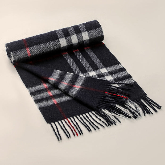 Wholesale Scarf Wool Warm Winter Plaid Tassel Shawl (F) JDC-SF-HZC001