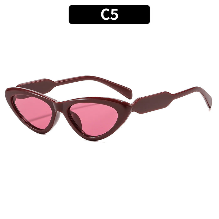 Wholesale Retro Cat Eye Sunglasses Small Frame Black Gray Lens UV400 Fashion Accessory