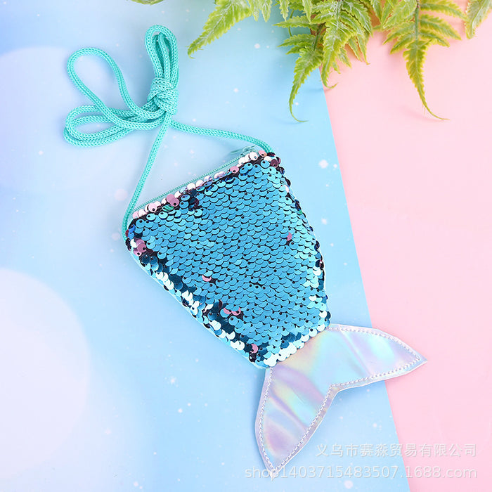 Wholesale Personalized Children's Crossbody Bag Mermaid Tail Colorful JDC-SD-SM006