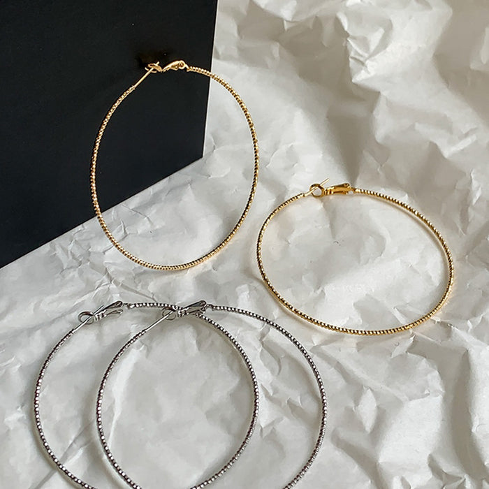 Wholesale Exaggerated Metal Large Circle Thin Hoop Earrings Ear Ring Distinctive