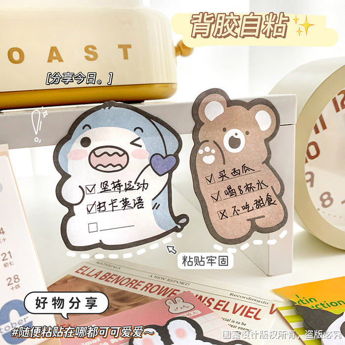 Wholesale Cute Animal-Shaped Sticky Notes - 30 Sheets Cartoon Notepad for Everyday Use minimum quantity: 2