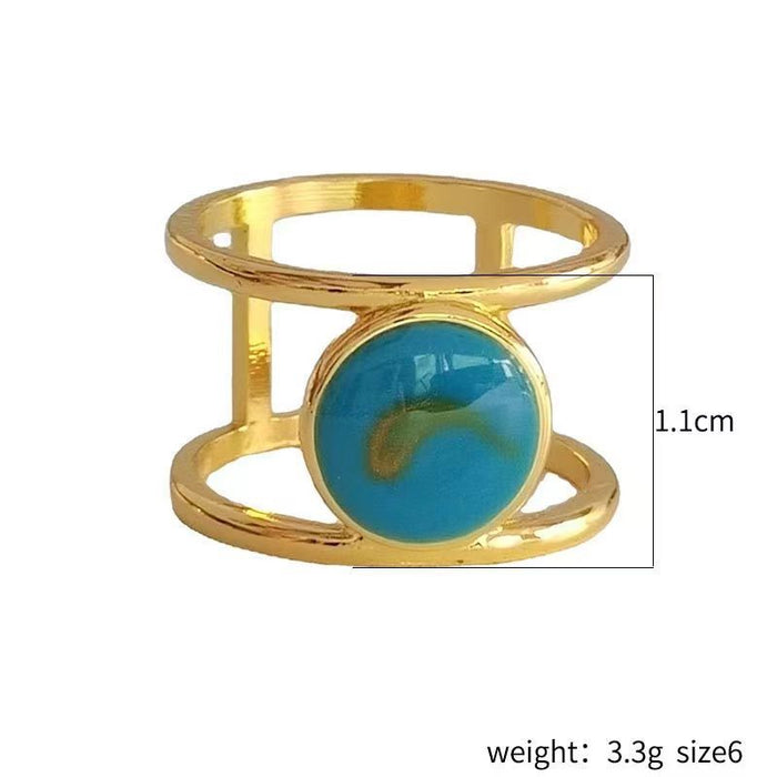 Wholesale Turquoise Alloy Ring JDC-RS-Yud018