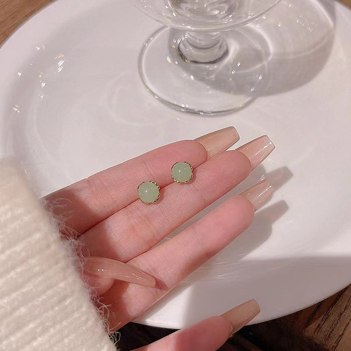 Wholesale Imitation Jade Earrings Female Niche Design Ear Nail Earrings