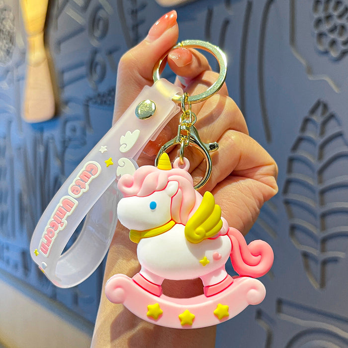 Wholesale PVC Fairy Tale Horse Cartoon Doll Keychain JDC-KC-MengXu009