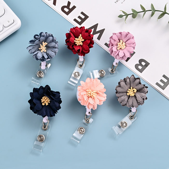 Wholesale Fabric Flower Retractable Keychain JDC-KC-ChangQi007