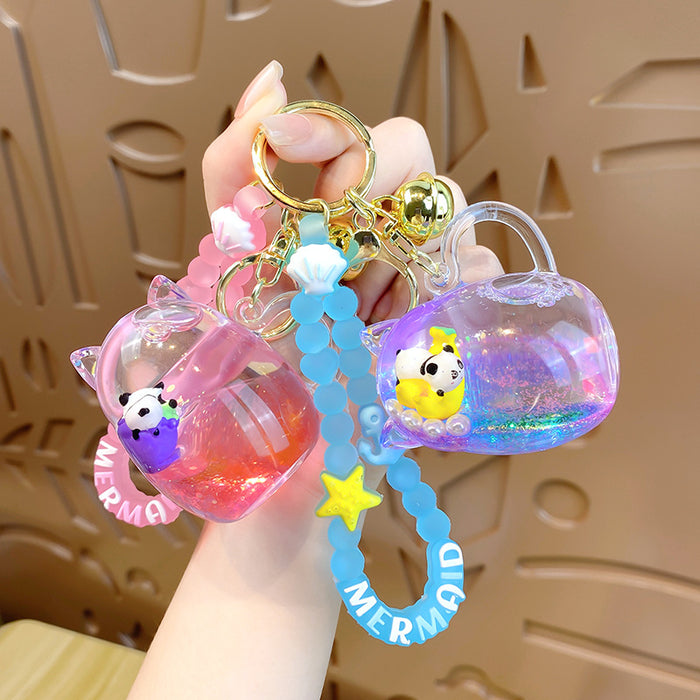 Wholesale Oil in keychain, drift bottle, cute pendant bag