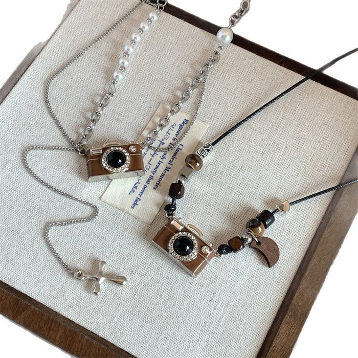 Wholesale Camera Necklace Women's  All-match Unique Distinctive Long  Chain Accessories