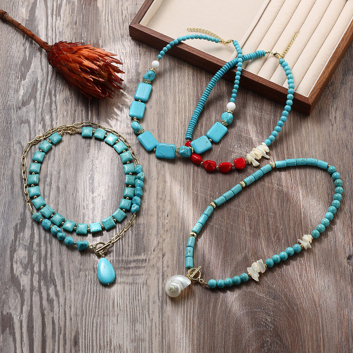 Wholesale Turquoise Bohemian Ethnic Style Necklace