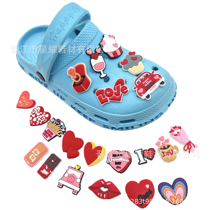 Wholesale Love Hole Shoes Flower Shoes Buckle DIY Removable Decorative Accessories Wholesale PVC Soft Rubber
