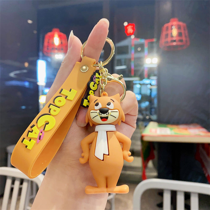 Wholesale Cartoon Standing Cat Backpack Keychain