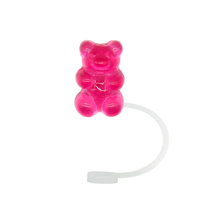 Wholesale Acrylic crystal transparent silicone straw cap, straw cover, straw clip, silicone lid