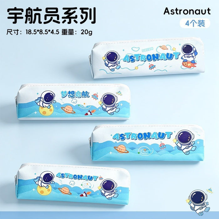 Wholesale Fabric Large Capacity Light Blue Cartoon Pencil Case For Students Back To School Gift Box