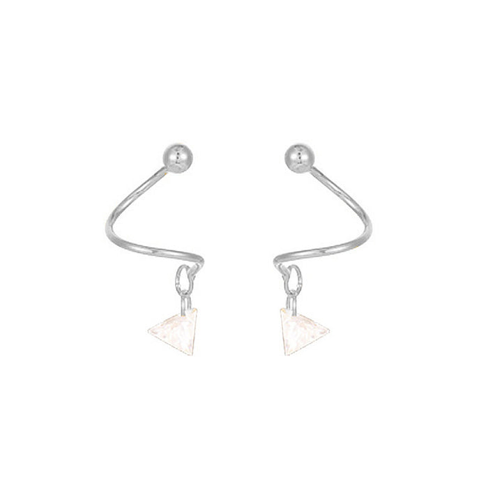 Wholesale Sparkling zircon screw earrings with simple and fashionable design, rotating geometric bead earrings, and ear bone studs