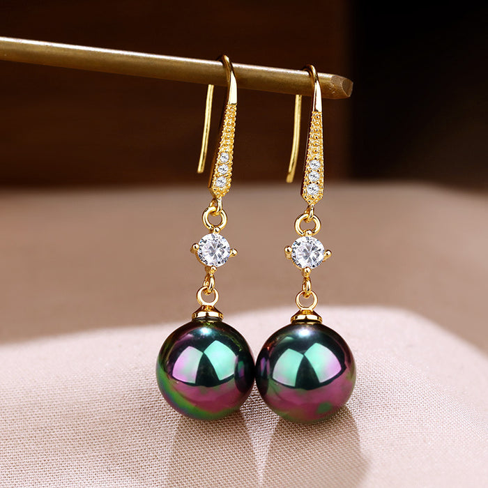 Wholesale Pearl zircon earrings with fashionable and versatile style, earrings and hooks