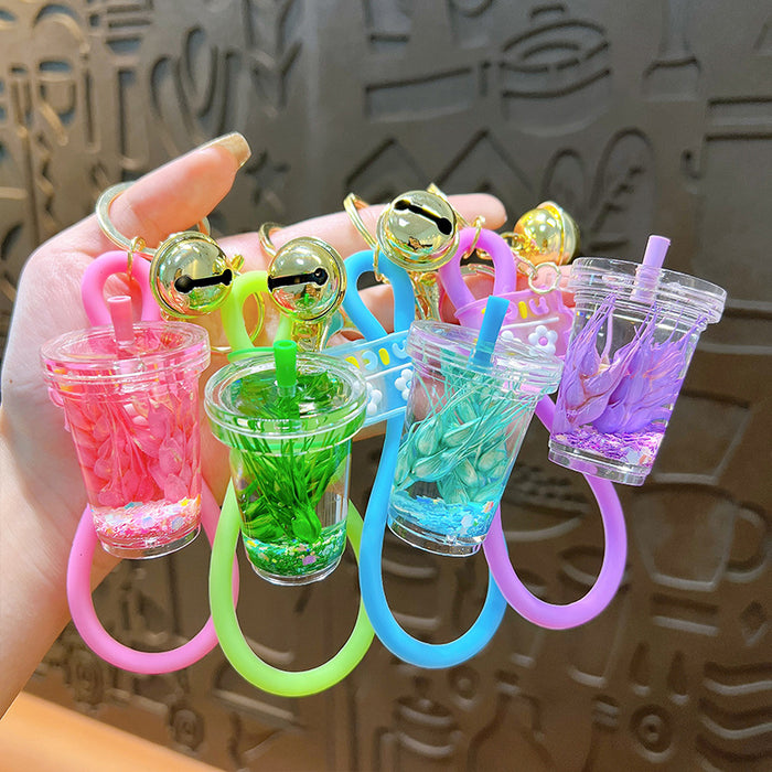 Wholesale 50PCS Acrylic Quicksand Bottle Oil Keychain JDC-KC-YanG047