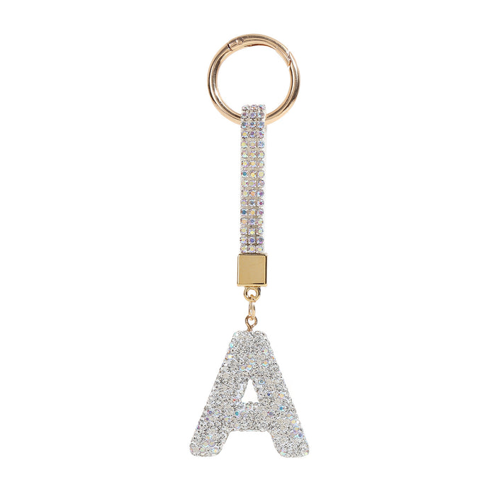 Wholesale Diamond Letter Keychain Car Key Pendant Diamond English Letter Key Chain