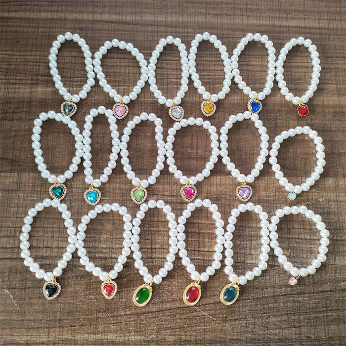 Wholesale Pearl heart necklace accessories hand-woven beaded jewelry accessories