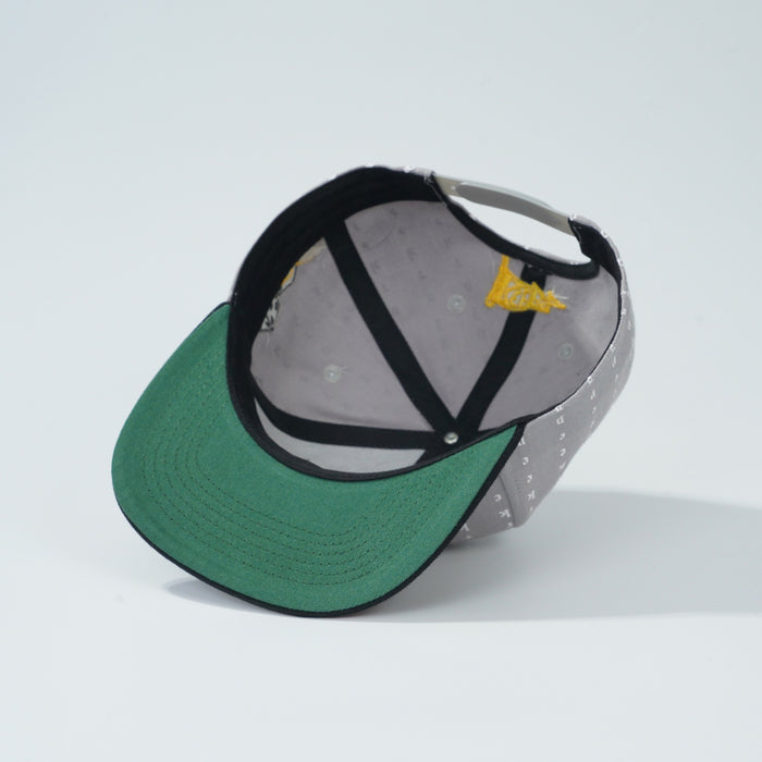 Wholesale Flat edge hat embroidered with letters, hard gray top duckbill cap