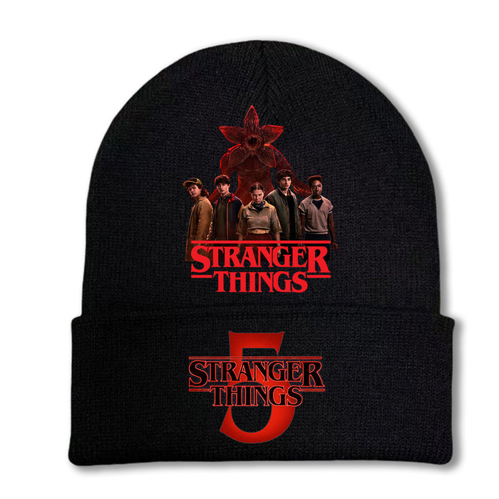 Wholesale Fashionable printed knitted hats outdoor warm hats