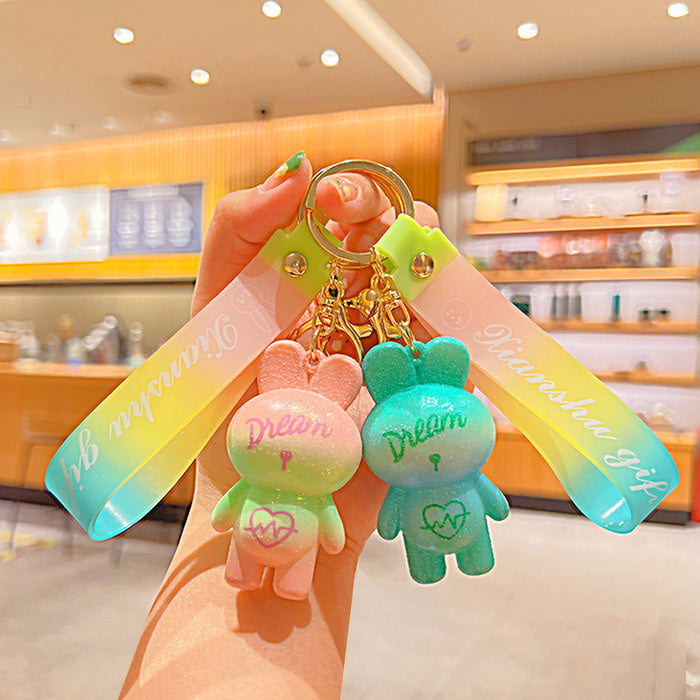 Wholesale Silicone Cute Rabbit Doll Keychain JDC-KC-KuM014