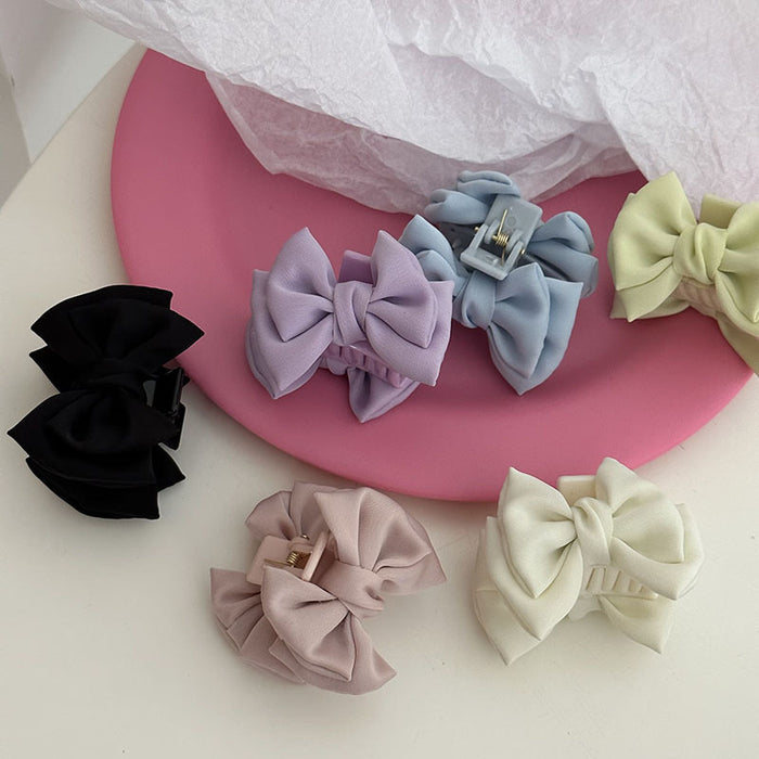 Wholesale Satin Bow Hair Accessories Grab Clip Head Shark Clip Hairpin Headwear