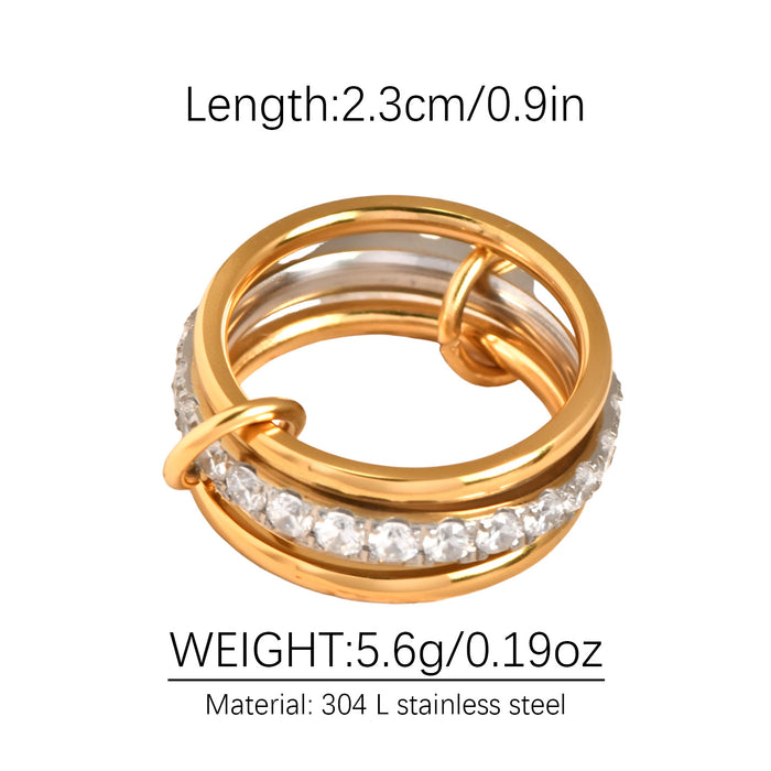 Wholesale The design is full of gold ring buckle and diamond multi-layer ring,  which is fashionable and stylish