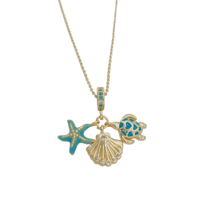 Wholesale Ocean Series Copper Charm Pendant for Necklace Making Accessory