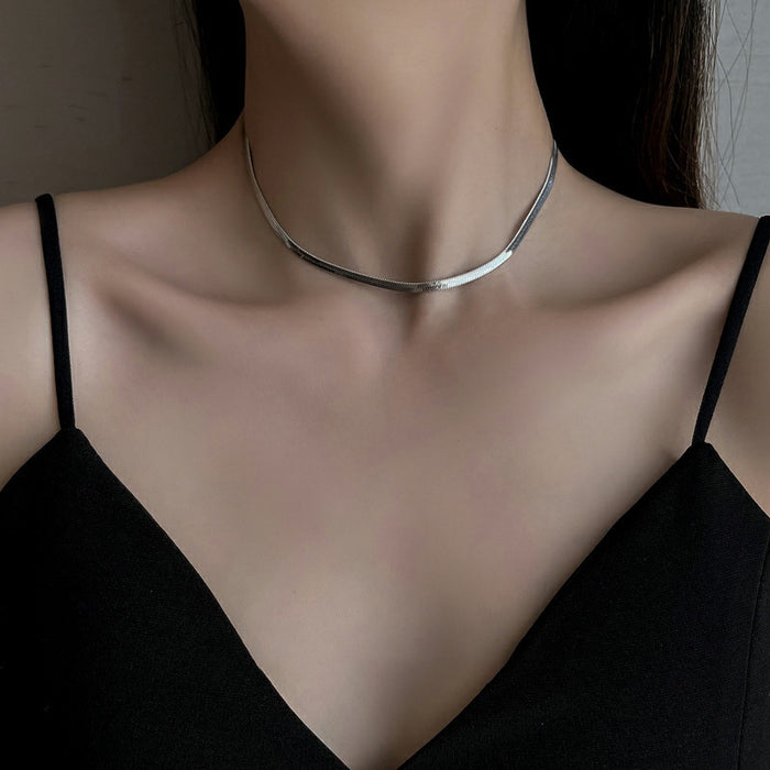 Wholesale Titanium steel double-layer layered light luxury niche design, collarbone chain accessory new product
