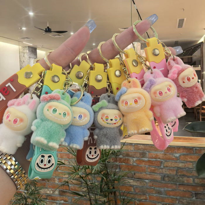 Wholesale Cute cartoon flocked doll keychain