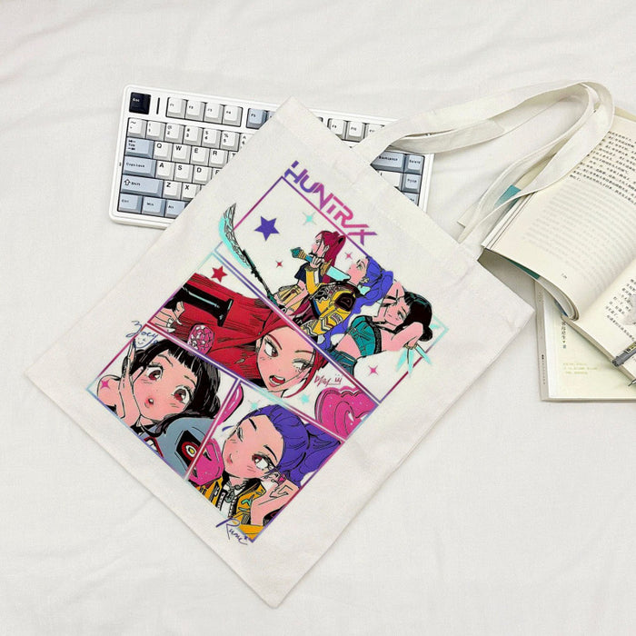Wholesale Kpop Cartoon Large Capacity Student Canvas Tote Bag