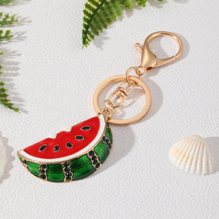 Wholesale Fruit Shaped Metal Keychain Decorative Bag Charm MOQ≥2