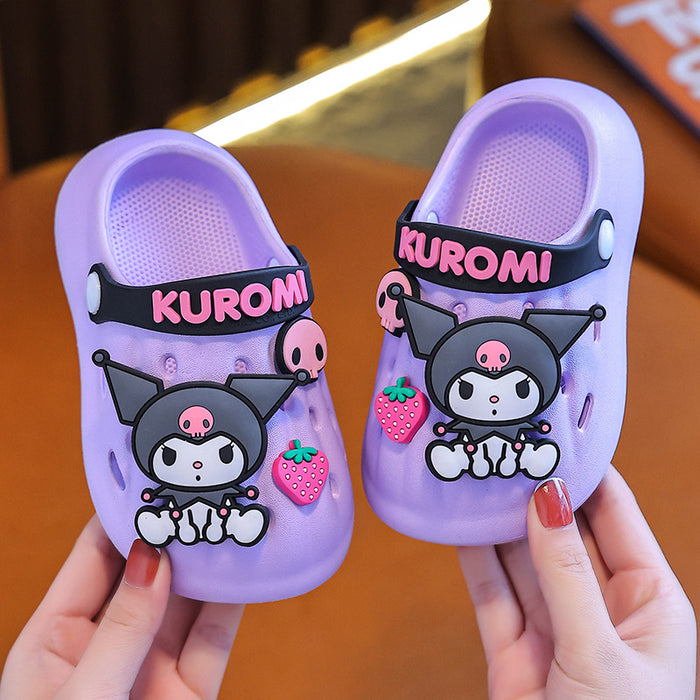 Wholesale  Girls' hole shoes  beach shoes cartoon non-slip bath soft bottom  cartoon children's slippers