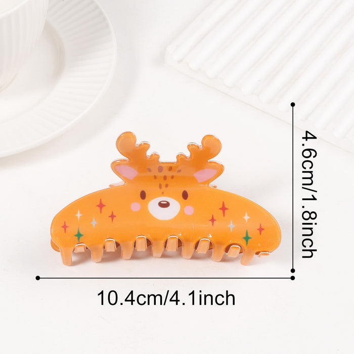 Wholesale Christmas Cat Snowflake Hair Claw Clip Trendy PVC Claw Hair Clip For Women Boutique Resale Hair Accessory